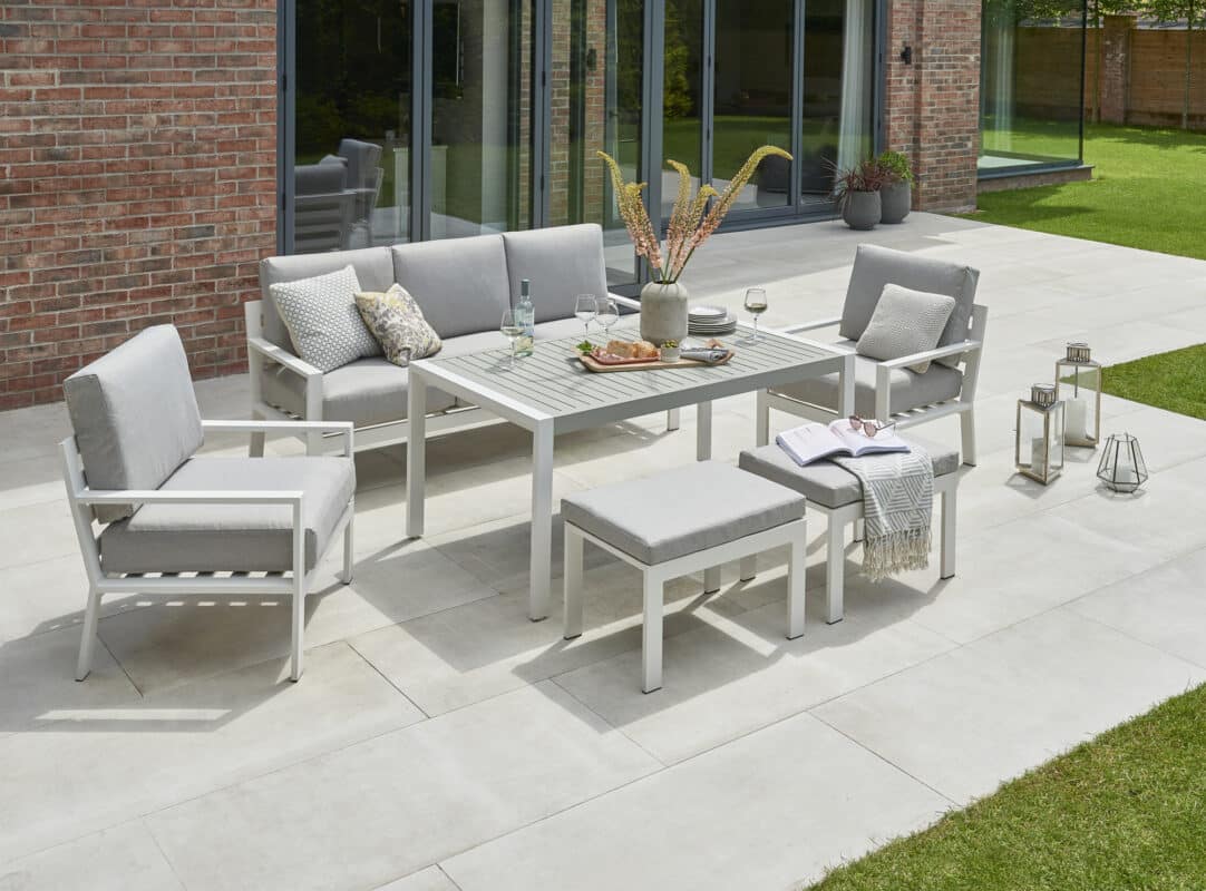 Norfolk Leisure Titchwell Garden Lounge Set White Standard Table