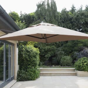 Wall Mounted Cantilever Parasol Taupe inc Cover