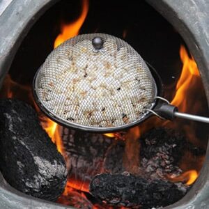 Steel Popcorn Popper with Frying Pan