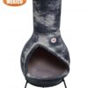 Contemporary Jalisco Mexican Chimenea in dark grey, inc stand and lid