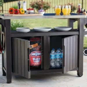 Keter Unity Double BBQ Table in Anthracite