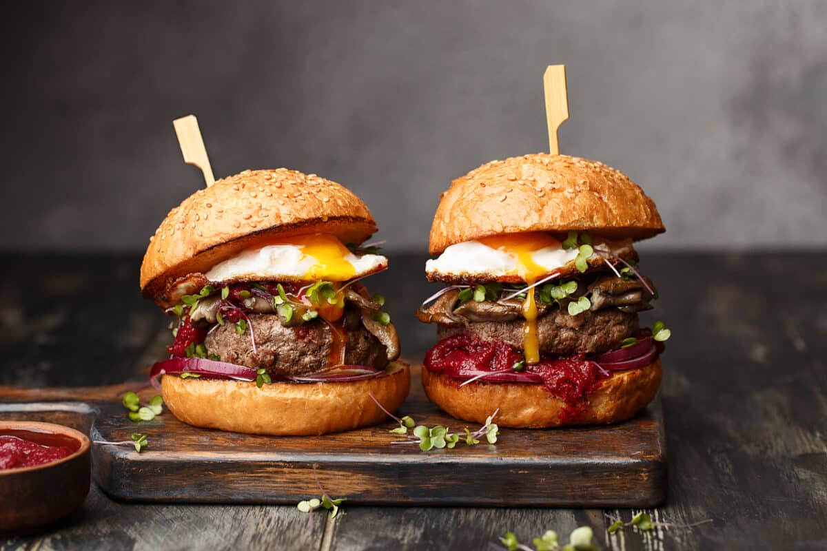 Two gorgeous cheesy burgers