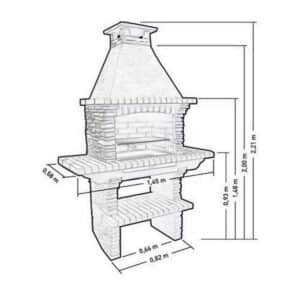 Callow Stone Masonry Barbecue BBQ With Grill and Side Tables
