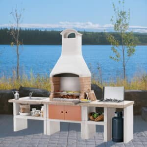Palazzetti Ariel Outdoor BBQ Kitchen with Twin Gas Hob and Sink