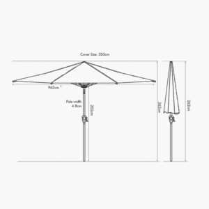 Pacific Lifestyle Riva 3.5m Round Olive Parasol