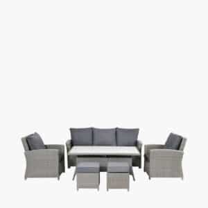 Pacific Lifestyle Slate Grey Barbados 3 Seater Lounge Set with Ceramic Top