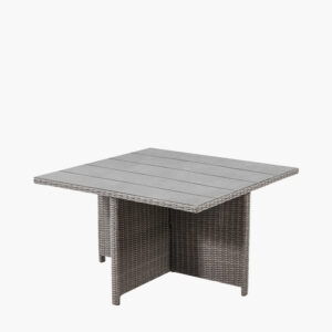 Pacific Lifestyle Slate Grey Barbados Square Corner Seating Set with Ceramic Top