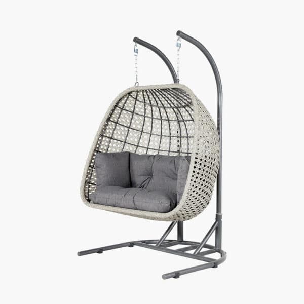 Pacific Lifestyle Stone Grey St Kitts Double Hanging Chair