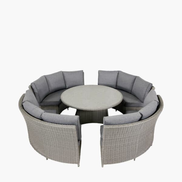 Pacific Lifestyle Slate Grey Bermuda Lounge Dining Set with Ceramic Top