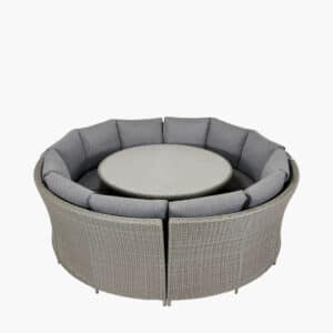 Pacific Lifestyle Slate Grey Bermuda Lounge Dining Set with Ceramic Top