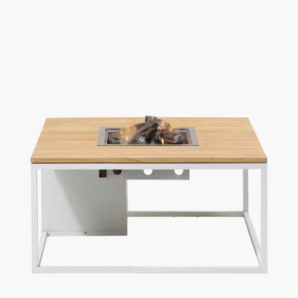Pacific Lifestyle Cosiloft 100 White and Teak Fire Pit Table