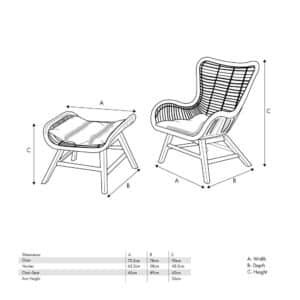 Pacific Lifestyle Aurora Set ( Chair and Hocker )