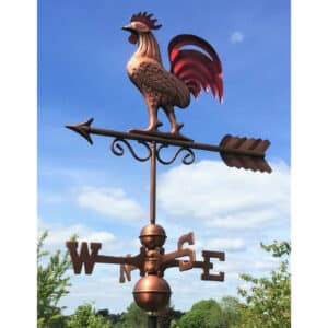Espira Bantam Red Rooster Copper Antique Bronze Finish Farmhouse Weathervane