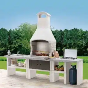 Palazzetti Marbella Outdoor BBQ Kitchen with Twin Gas Hob and Sink - Anthracite