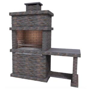 Callow Londres Modern Masonry Charcoal BBQ with Side Table in Dark Stone