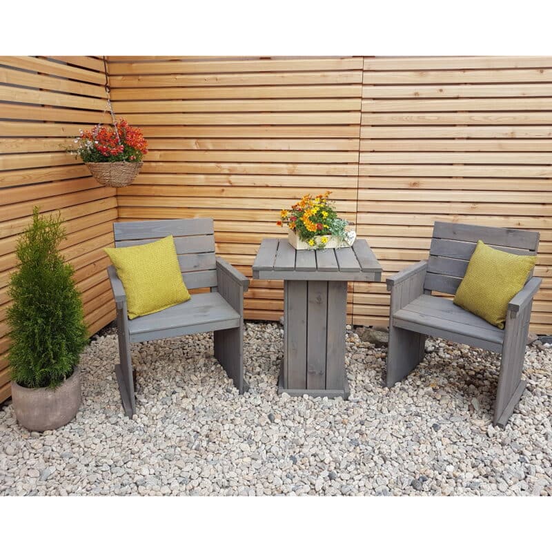 Promex Grey Bistro Patio Table and Chairs Set