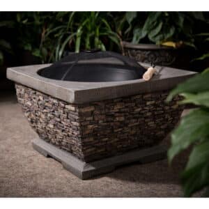 Callow Premium Wood Burning Stone Fire Pit and Patio Heater