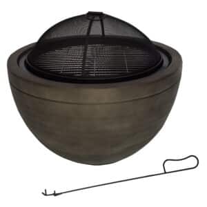 Callow County Deluxe Wood Firepit with Spark Guard, Poker and BBQ Grill
