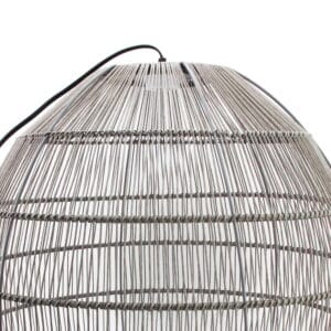 Callow Outdoor Solar LED Pendant Light with Grey Rattan Effect Shade