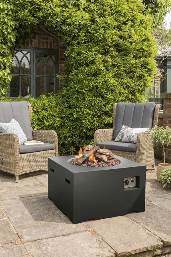 Happy Cocoon Square Fire Pit in Grey