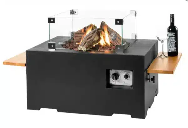 Happy Cocoon Rectangular Fire Pit in Black