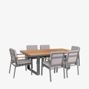 Pacific Lifestyle Stockholm Anthracite Outdoor 6 Seater Dining Set