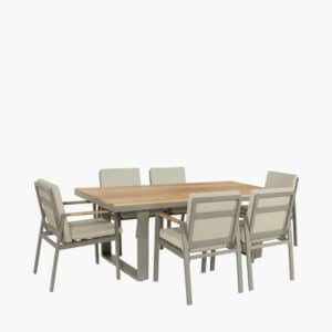Pacific Lifestyle Stockholm Limestone Outdoor 6 Seater Dining Set