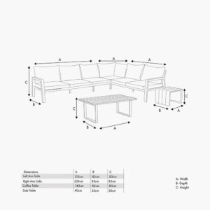 Pacific Lifestyle Stockholm Limestone Outdoor Corner Seating Set