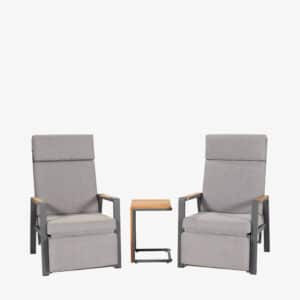 Pacific Lifestyle Stockholm Anthracite Outdoor Recliner Set