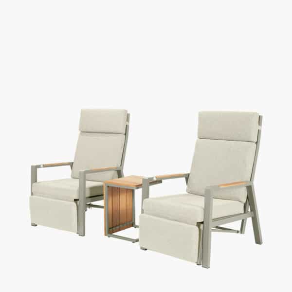 Pacific Lifestyle Stockholm Limestone Outdoor Recliner Set