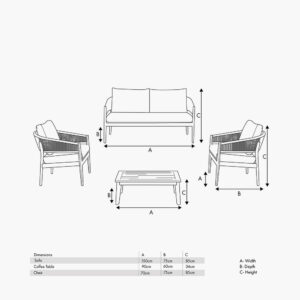 Pacific Lifestyle Denver Sage Green Outdoor Seating Set