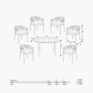 Pacific Lifestyle Denver Sage Green Outdoor 6 Seater Dining Set