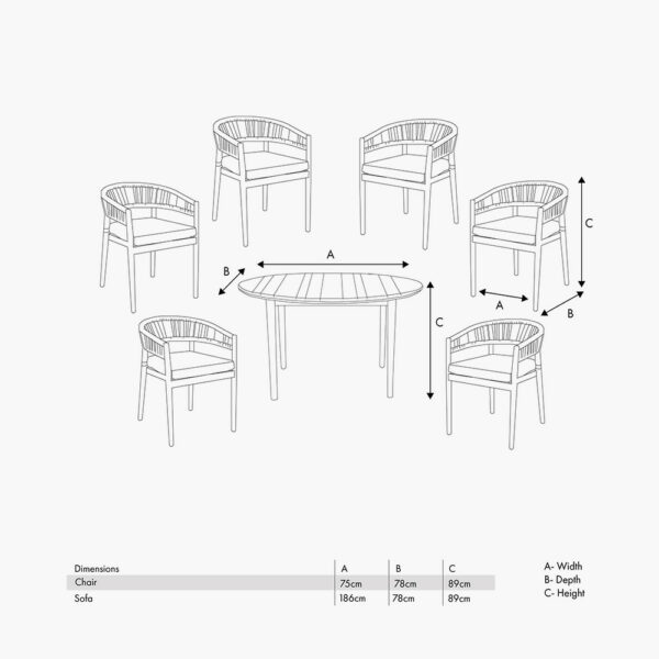 Pacific Lifestyle Denver Sage Green Outdoor 6 Seater Dining Set