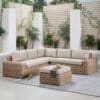 Pacific Lifestyle Como Natural Antique Outdoor Corner Seating Set