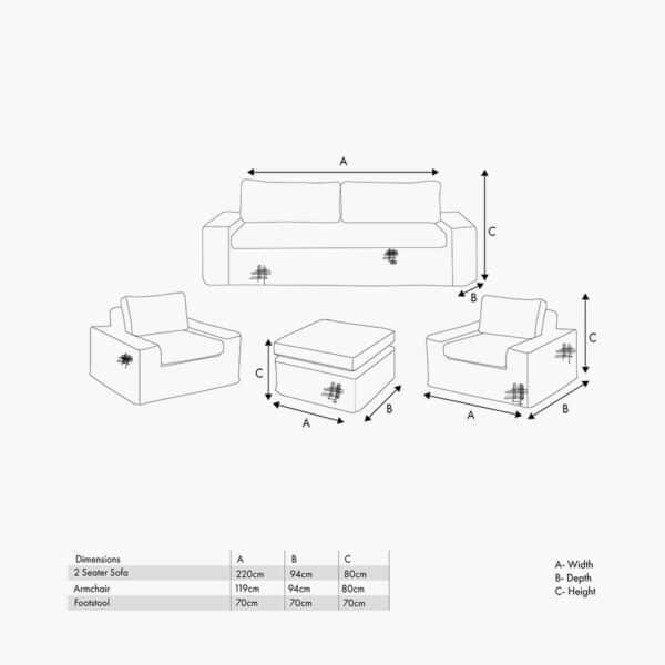 Pacific Lifestyle Como Natural Antique Outdoor Seating Set